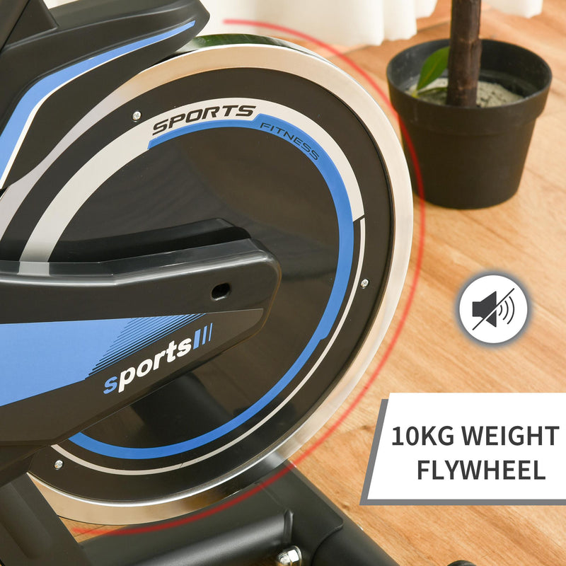 Cyclette Spin Bike Volano 10 Kg con Schermo LCD Nero e Blu