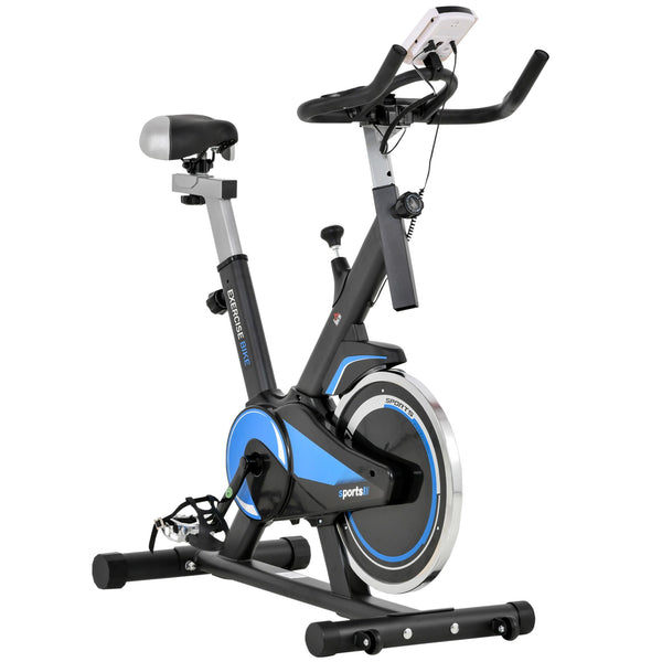 sconto Spin Bike Vélo d'appartement 10 kg Volant d'inertie avec écran LCD noir et bleu