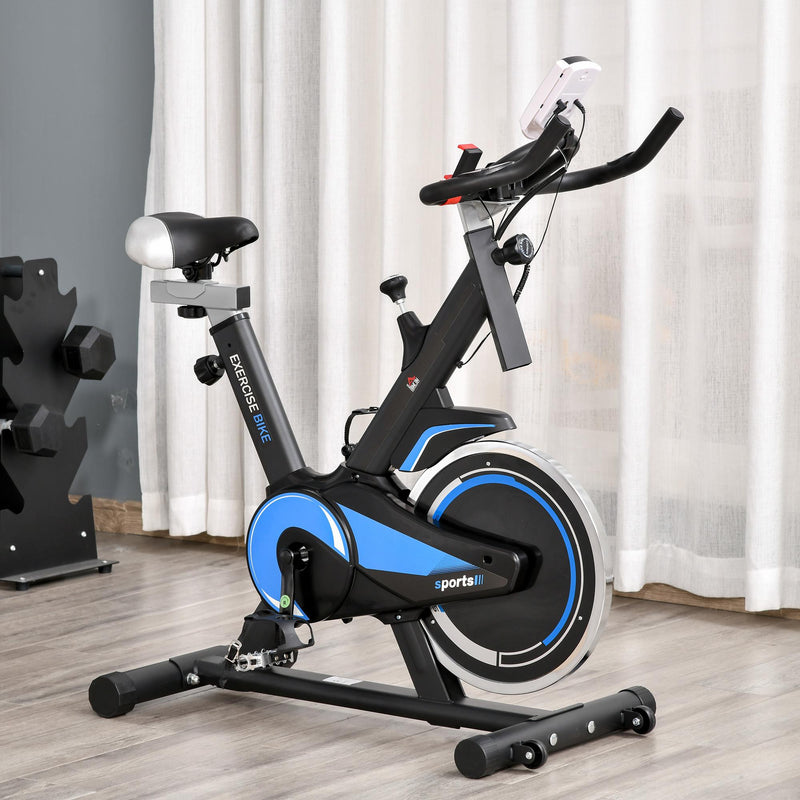 Cyclette Spin Bike Volano 10 Kg con Schermo LCD Nero e Blu