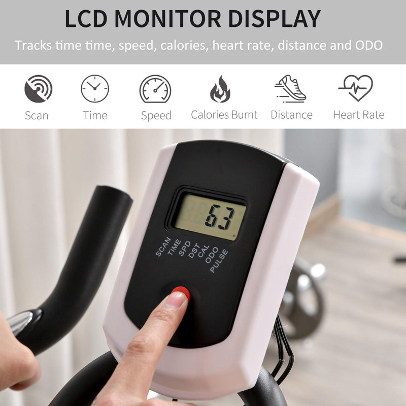 Cyclette Spin Bike Volano 10 Kg con Schermo LCD Nero e Blu