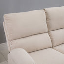 Divano 3 Posti Reclinabile Manuale 187x92x97 cm in Tessuto Beige