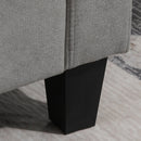 Divano 3 Posti 197x139x91 cm con Penisola Reversibile in Tessuto Grigio