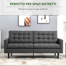 Divano Letto 200x79x96 cm in Tessuto Grigio