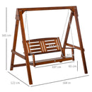 Dondolo 2 Posti da Giardino 160x121x165 cm in Legno Teak