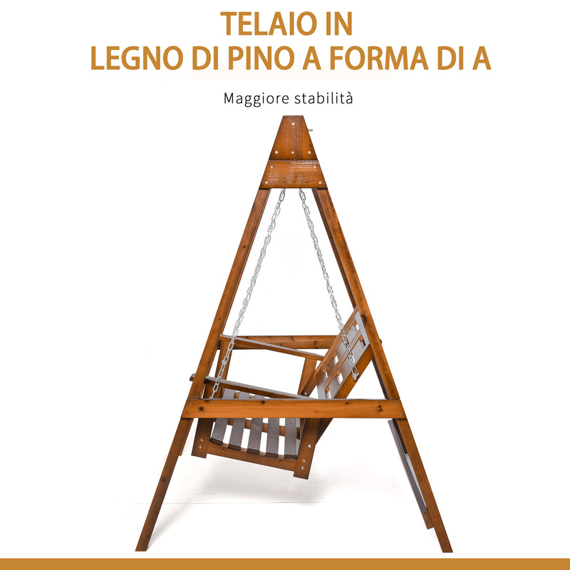 Dondolo 2 Posti da Giardino 160x121x165 cm in Legno Teak