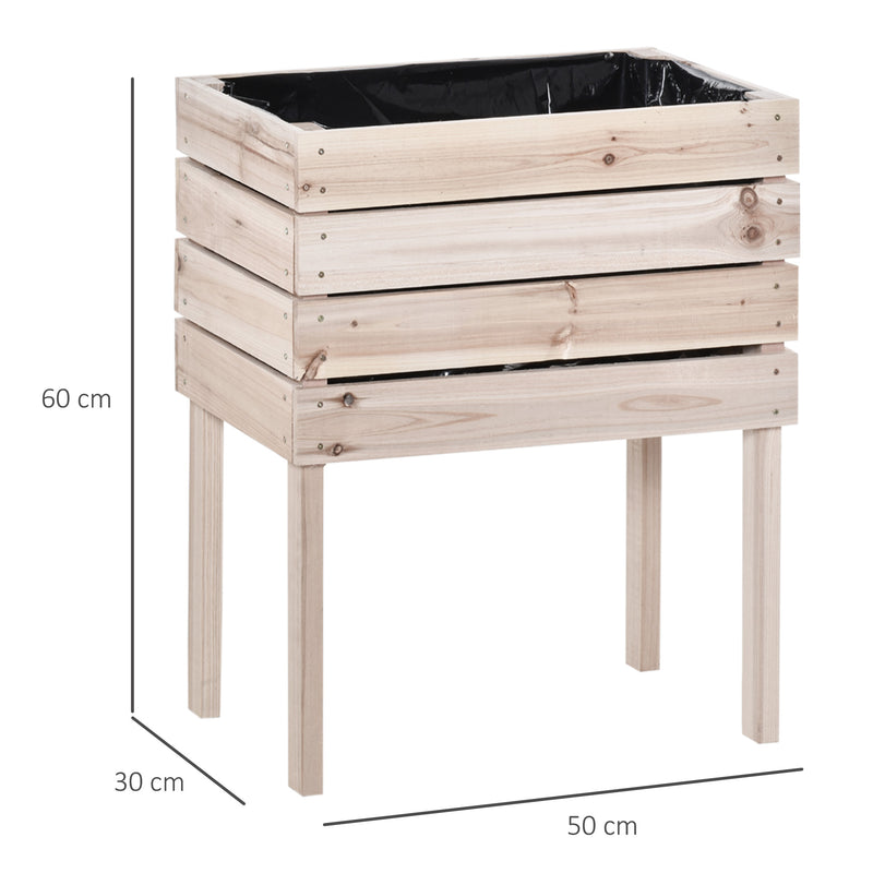 Portapiante Fioriera da Giardino 50x30x60 cm in Legno Naturale