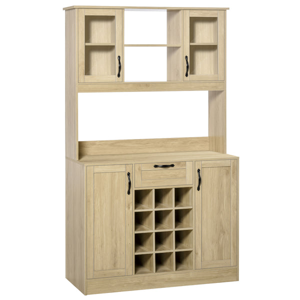 acquista Buffet haut de cuisine 106x48x180 cm en bois de chêne