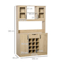Mobile Credenza Alta da Cucina 106x48x180 cm in Legno Rovere