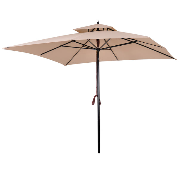 acquista Parasol de jardin 3x3m en métal et polyester beige et noir