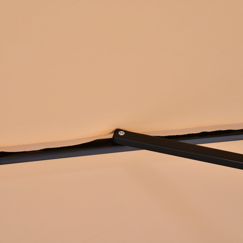 Ombrellone da Giardino 3x3 m Palo Ø48 mm in Metallo e Poliestere Beige e Nero