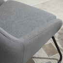 Poltrona con Pouf Poggiapiedi Imbottiti 64x77x107,5 cm in Tessuto Grigio