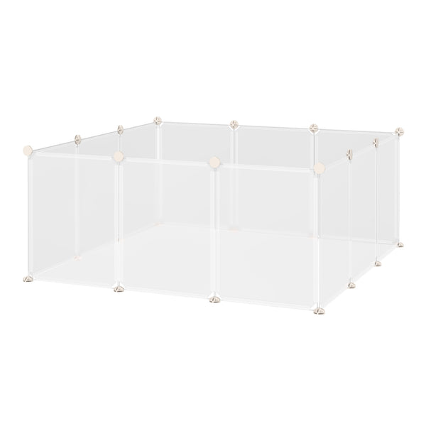 sconto Cage pour Lapins Rongeurs 105x105x45 cm en Métal et Polypropylène Blanc