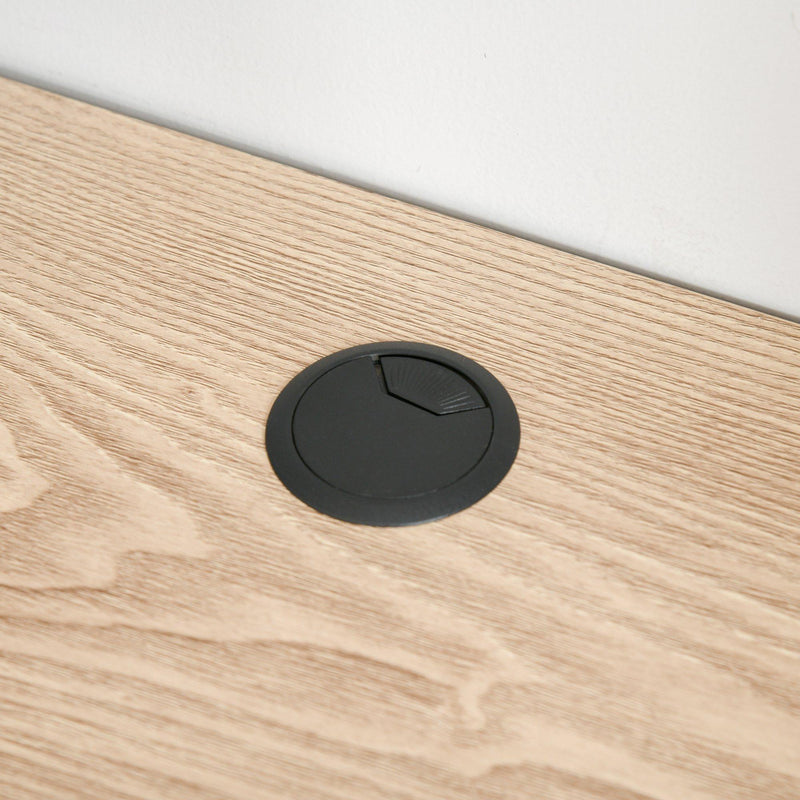 Scrivania Angolare da Ufficio 150x120x74 cm con 3 Mensole in Metallo e MDF Legno e Bianco