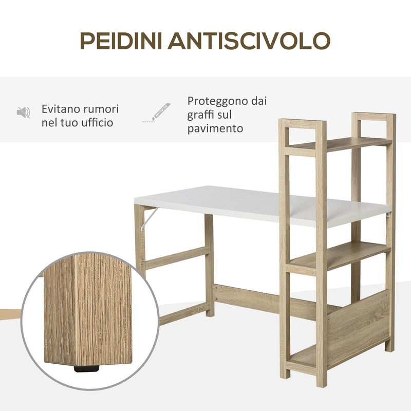 Scrivania con Libreria da Ufficio 120x67x120,5 cm in Legno Rovere