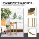 Set 2 Tavolini Impilabili con Bordo Alto in Metallo e MDF Oro