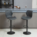 Set 2 Sgabelli Imbottite da Bar 44x50,5x90-110 cm in Similpelle Grigio