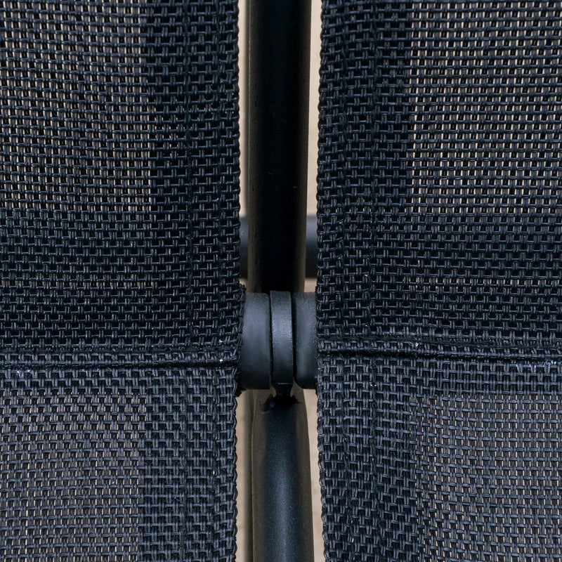 Set Salotto da Giardino Divano 2 Poltrone e Tavolino in Metallo e Textilene Grigio