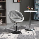 Sgabello Imbottito 66x60x82-94 cm in Poliestere Effetto Velluto Grigio