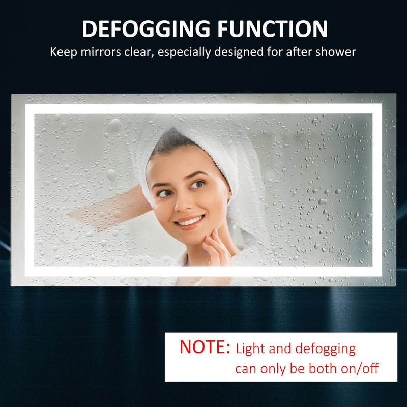 Specchio per Bagno da Parete  120x60x4 cm con LED e Interruttore Touch