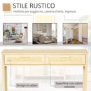 Consolle Ingresso 2 Cassetti 100x30x76 cm in Legno Naturale