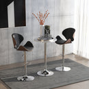 Tavolino da Bar Ø60x69-93 cm in Metallo e MDF Bianco