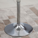 Tavolino da Bar Ø60x69-93 cm in Metallo e MDF Bianco