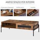 Tavolino Basso 123,8x56x38 cm in Truciolare Marrone Rustico