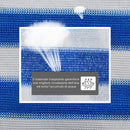 Tenda Vela Ombreggiante Triangolare 5x5x5m in Polietilene Strisce Blue e Bianco