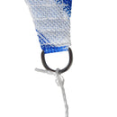 Tenda Vela Ombreggiante Triangolare 5x5x5m in Polietilene Strisce Blue e Bianco