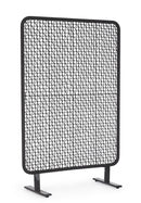 Paravento da Esterno 120x50x180h cm in Alluminio e PP Babilo Antracite e Nero 