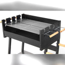 Barbecue a Carbonella 83x49x90 cm 2 Griglie di Cottura e Struttura con Ruote in Acciaio Nero      