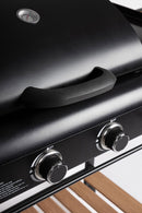 Barbecue a Gas 3 Bruciatori 133x57x98h cm Accensione Piezoelettrica in Acciaio Loni Nero