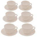 Set 6 Tazzine da Caffè con Piattino 8x7xh5 cm in Gres Porcellanato Romeo Crema