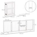 Cancelletto di Sicurezza Pieghevole per Animali Domestici 215x38x75 cm in Legno Bianco