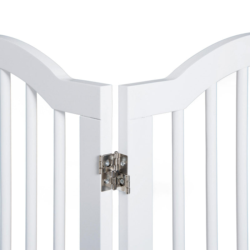 Cancelletto di Sicurezza Pieghevole per Animali Domestici 154,5x1,8x61 cm in Legno Bianco