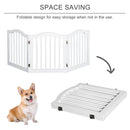 Cancelletto di Sicurezza Pieghevole per Animali Domestici 154,5x1,8x61 cm in Legno Bianco