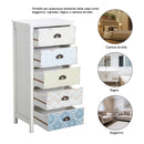 Cassettiera con 5 Cassetti 46x34x97,5 cm in MDF Bianco