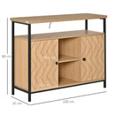 Credenza con Ante e Vani Aperti 100x35x80cm in MDF Rovere