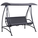 Dondolo 3 Posti da Giardino 189x133x176,5 cn in Metallo e Poliestere Grigio