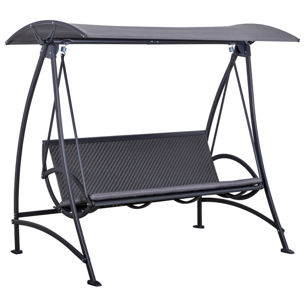 prezzo Balançoire de jardin 3 places 189x133x176,5 cn en métal et polyester gris