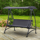 Dondolo 3 Posti da Giardino 189x133x176,5 cn in Metallo e Poliestere Grigio