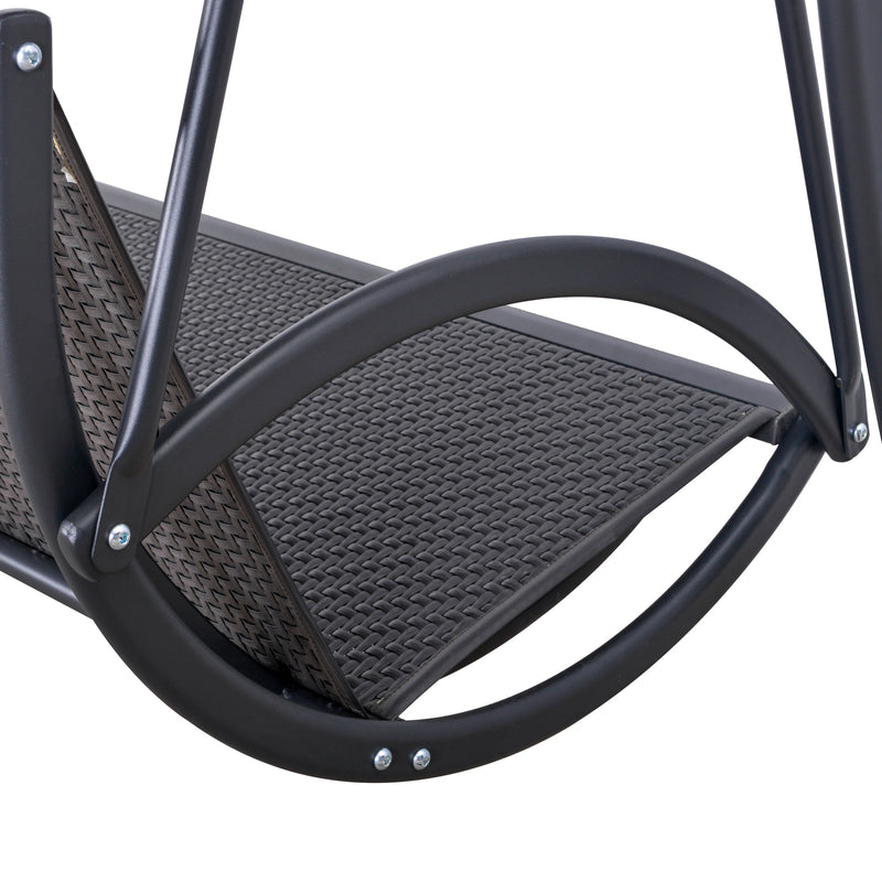 Dondolo 3 Posti da Giardino 189x133x176,5 cn in Metallo e Poliestere Grigio