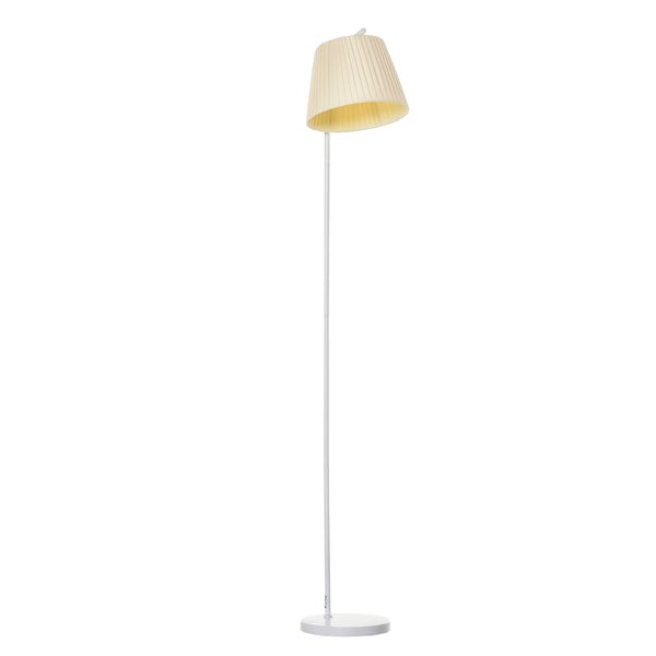 Lampadaire avec Abat-jour 45x27x165 cm E27 en Métal et Tissu Blanc Crème prezzo