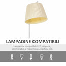 Lampada da Terra con Paralume 45x27x165 cm E27 in Metallo e Tessuto Biano Crema