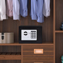 Cassaforte a Mobile Elettroinica a Batteria 23x17x17 cm in Acciaio Nera