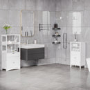 Mobiletto da Bagno 1 Mensola 2 Ante 50x30x93 cm in Legno Bianco