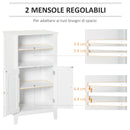 Mobiletto da Bagno 1 Mensola 2 Ante 50x30x93 cm in Legno Bianco