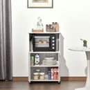 Mobile da Cucina Credenza con Ruote e Ripiano 60,4x40,3x97 cm in Legno Truciolare Bianco