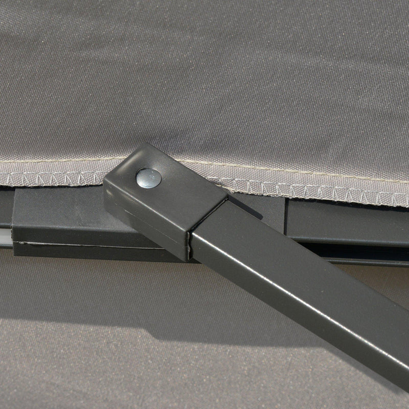 Ombrellone da Giardino con Luci LED a Pannello Solare Ø2,66m in Metallo e Poliestere Grigio