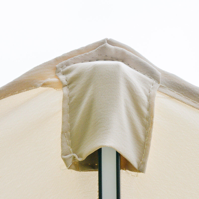 Ombrellone da Giardino con Luci LED a Pannello Solare Ø2,66m in Metallo e Poliestere Bianco Crema